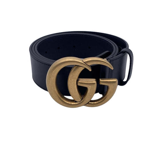 Gucci Accessories Gucci Black Leather Marmont Belt With Gg Buckle